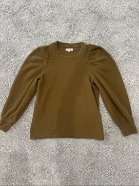 Madewell statement sleeve top in asparagus